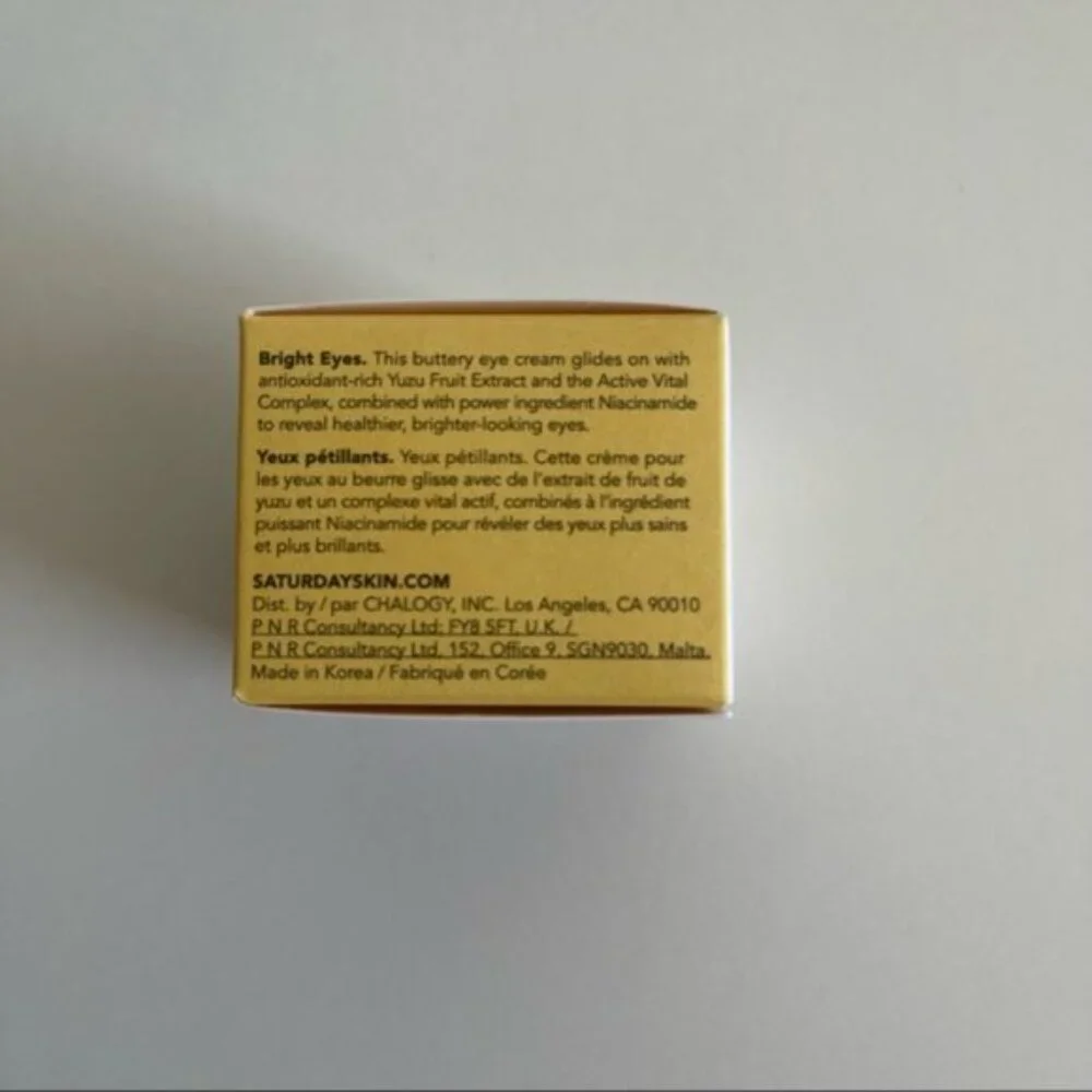 Saturday Skin Yuzu Vitamin C Bright Eye Cream 0.5 oz 15mL New